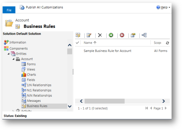 Business Rules on the account entity in CRM