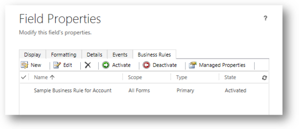 Business Rules on Form Field in Dynamics CRM