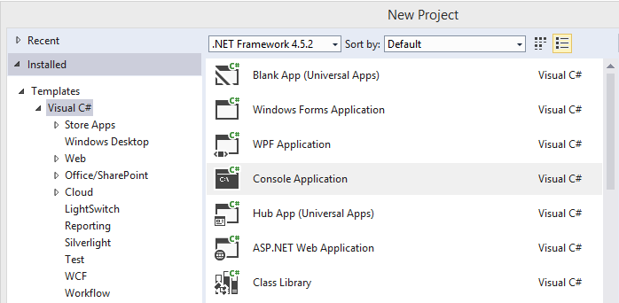 Create a project in Visual Studio
