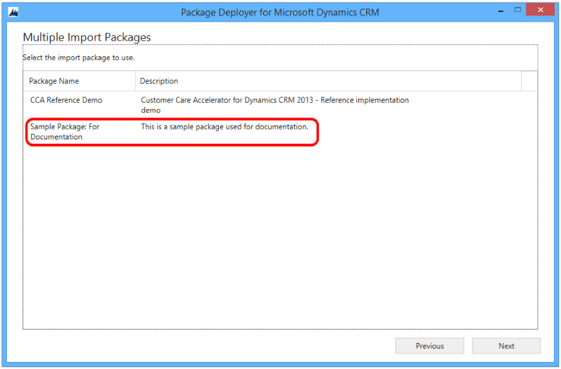 Select your package in the Package Deployer Tool