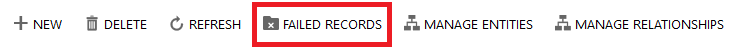 Failed records toolbar button