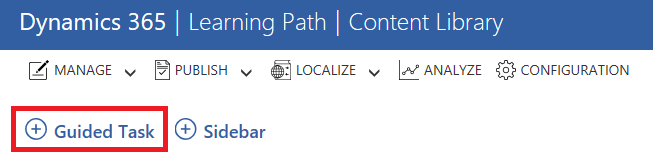 Link to create a new Guided Task in Learning Path Content Library