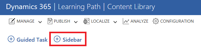 Link to create a new Sidebar in Learning Path Content Library