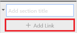 Add Link box highlighted in a section of a Learning Path Sidebar