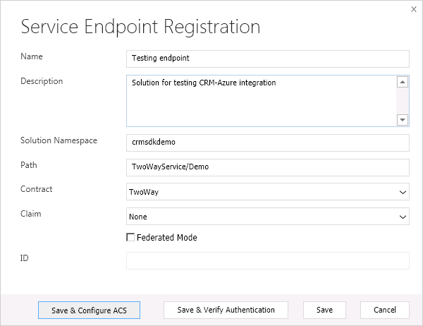 Creating a service endpoint