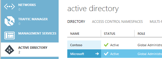List of available Active Directory entries