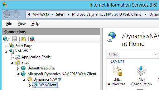 NAV Webserver components on IIS