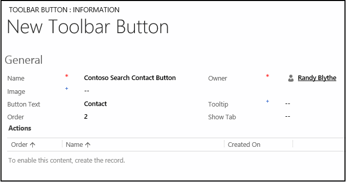Create a toolbar button for contacts search