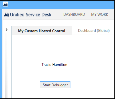 My Custom Host Control tab shows username