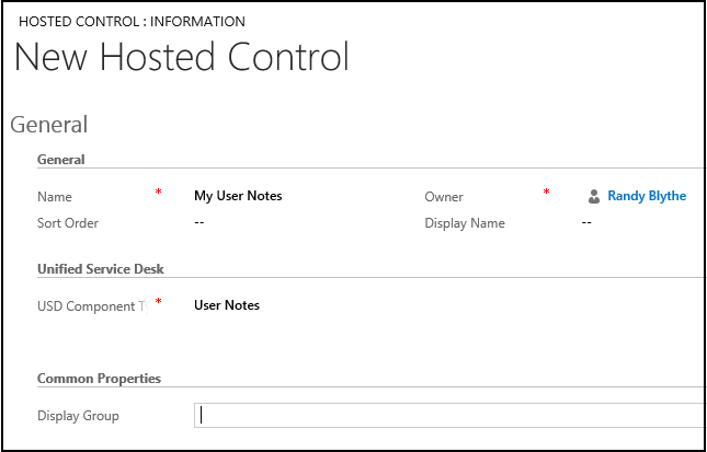 User Notes hosted control