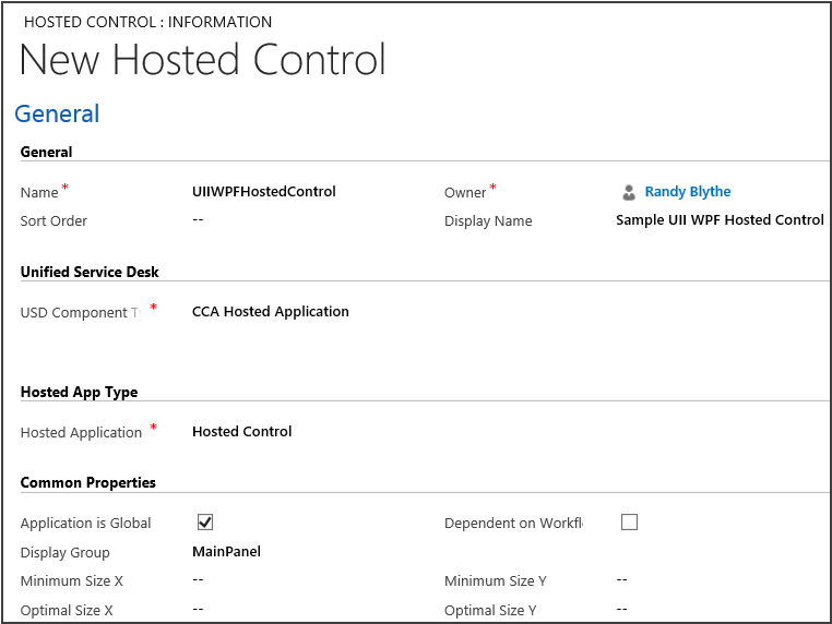 Define a new hosted control