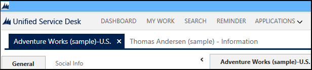 Session name in Unified Service Desk