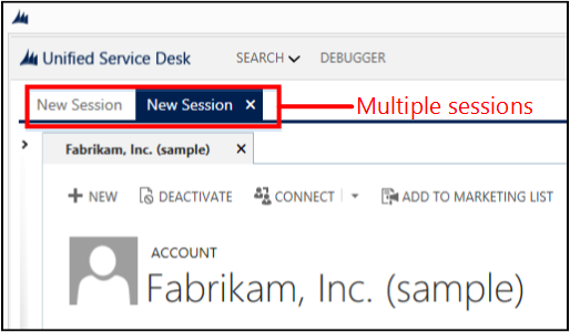 Multiple sessions in Unified Service Desk