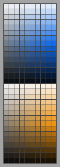 Color palette of blue and orange for Florida theme