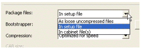 Figure 13: Defining how to package setup files