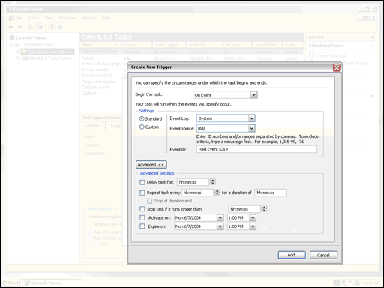 Advanced options allow administrators to customize triggers