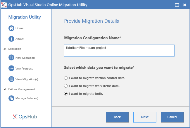 Migration details Migration details