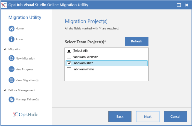 Select team projects Select team projects
