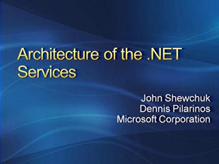 Architecture of the .NET Services
