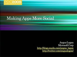 Live Services: Making your Application More Social