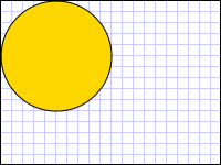 An EllipseGeometry drawn at (50,50)