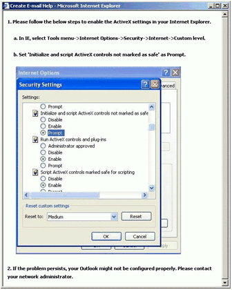 Figure 13. Configuring settings in Internet Explorer