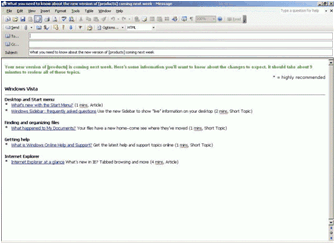 Figure 14. Sample e-mail message (a week before deployment) in HTML format
