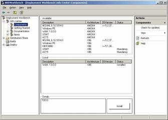 Figure 8. Installing USMT Components in BDD