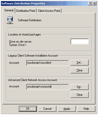 Figure 4. Configuring the Software Distribution properties