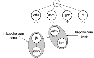 Figure 16-2: Zones versus domains.