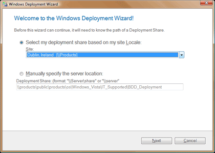 Figure 1. Windows Deployment Wizard welcome page