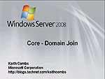 In this video, Keith Combs continues his demonstration of Windows Server 2008 - Core Installation Option, where he configures a virtual machine and shows you how to join this virtual machine to the Contoso.com domain.