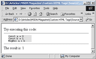 Figure 5 Listing Tag in Action
