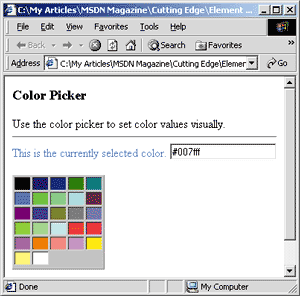 Figure 3 Color Picker Page