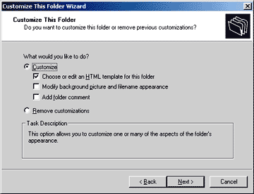 Figure 6 Folder Customization Wizard
