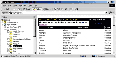 Figure 16 New My Services Folder