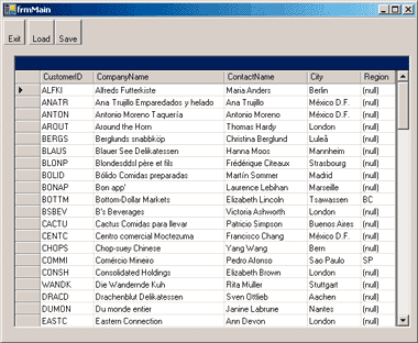 Figure 2 The DataGrid Windows Form