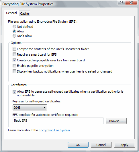Windows Vista Advanced Attributes dialog box