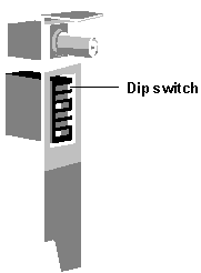 Figure 2.26: Older network adapter card with DIP switches