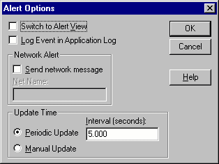 Figure E: The Alert Options dialog box enables you to configure global Alert options.