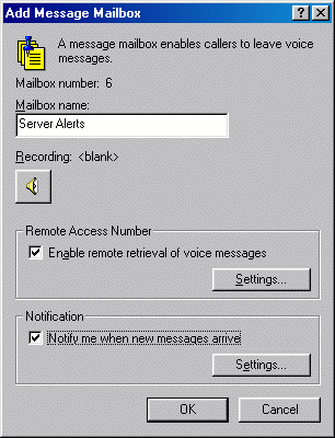Figure C: Your Add Message Mailbox dialog box should contain options similar to these.
