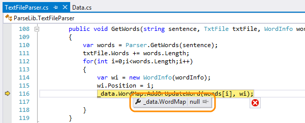 View the values of variables in a data tip View the values of variables in a data tip