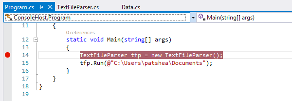 Set a breakpoint Set a breakpoint