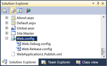 SolutionExplorer with Web.config transform files