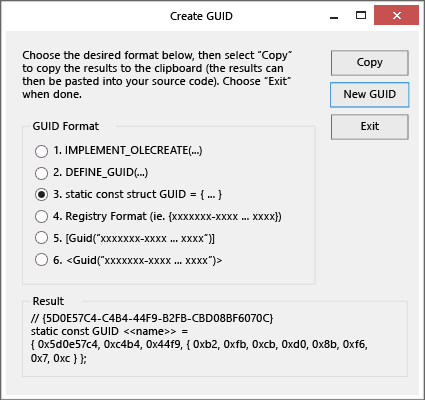 GUID Generator in Visual Studio