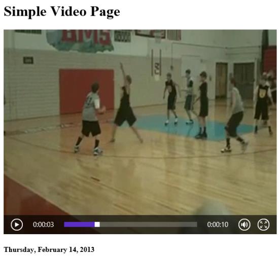 A Simple Video Page