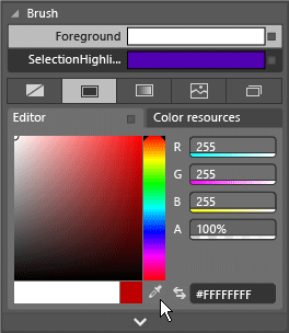 Blend color editor