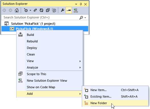 Visual Studio - Add New Folder