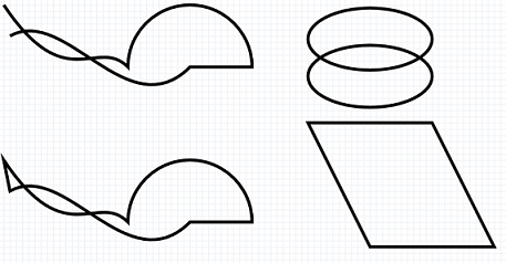 Illustration of several simple and path geometries