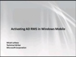 How Do I: Activate AD RMS in Windows Mobile?